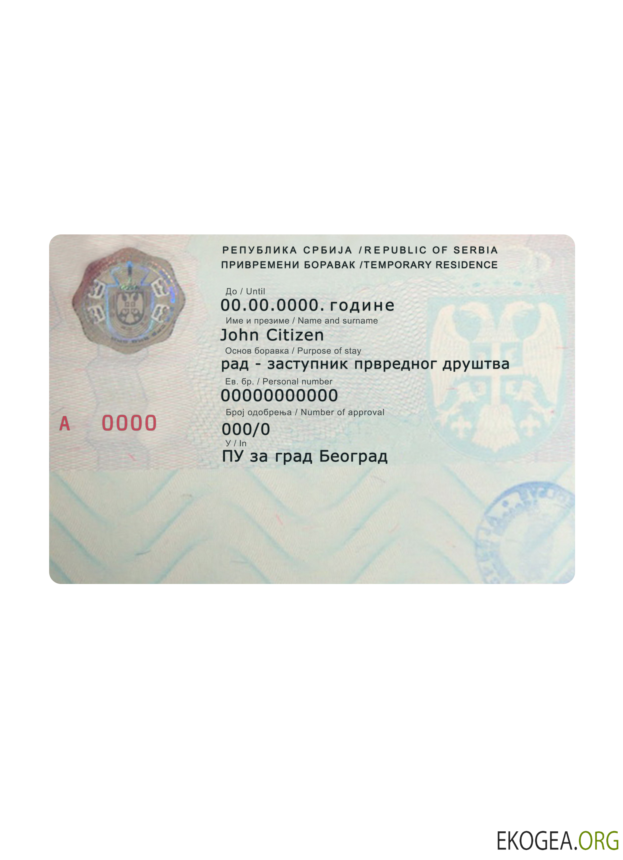 Résidence temporaire en Serbie